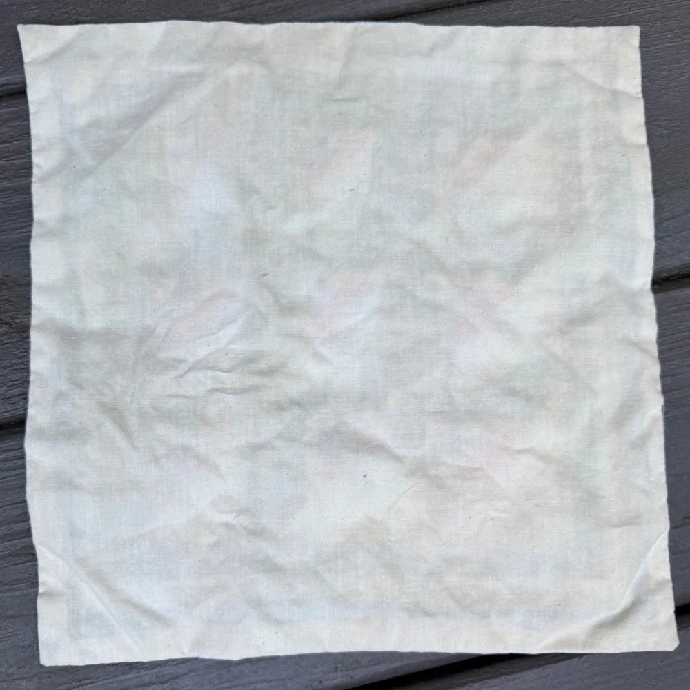 9.a.9 Vtg Handmade Watermelon Quilt Block Mini Quilt Table Mat 11x11 Patchwork